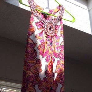 Inc multi-colored gem embellishments Woman's Dress